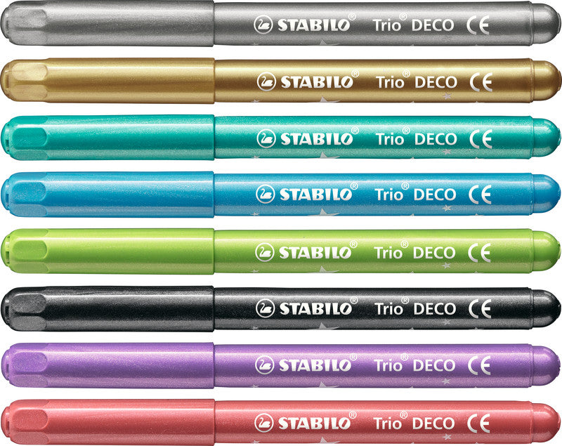 STABILO Filzstifte Trio Deco Metallic, Strichbreite 3 mm, 8 Farben