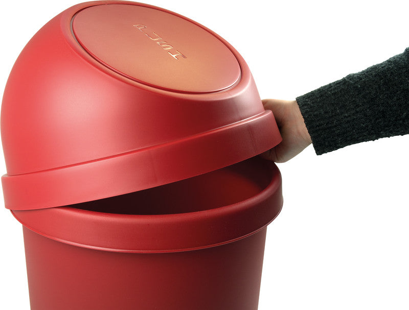 Helit Papierkorb the flip – 13 l – Kunststoff, rot – Ø 253 × H 490 mm