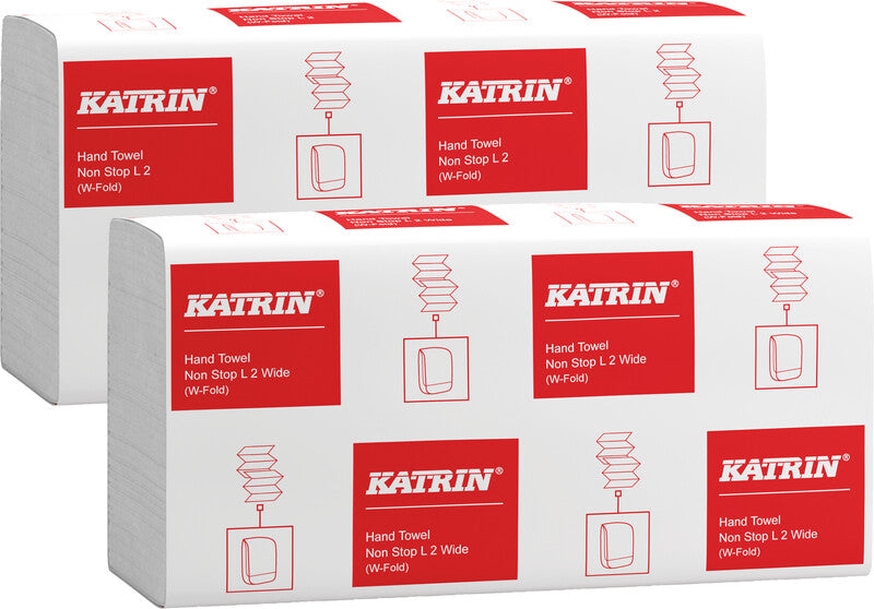 Katrin Falthandtuch – W-Falz, 2-lagig, Recycling-Zellstoff, Weiss, 240 × 320 mm, für Katrin Inclusive Medium