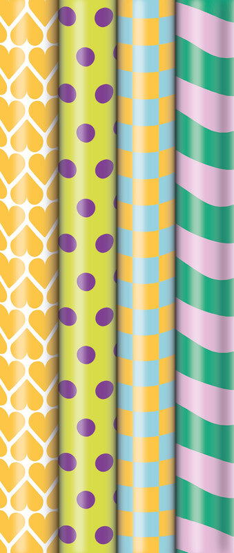 Zoewie Geschenkpapier-Rolle – Neon Fresh, 70 cm × 2 m, 80 g/m²