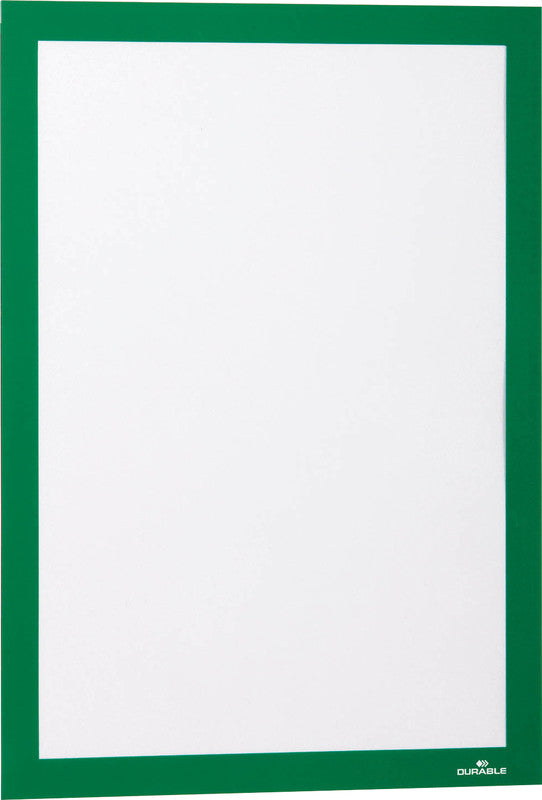 Durable Info-Rahmen – 236 × 323 mm, grün, selbstklebend, wiederablösbar, 2er-Pack