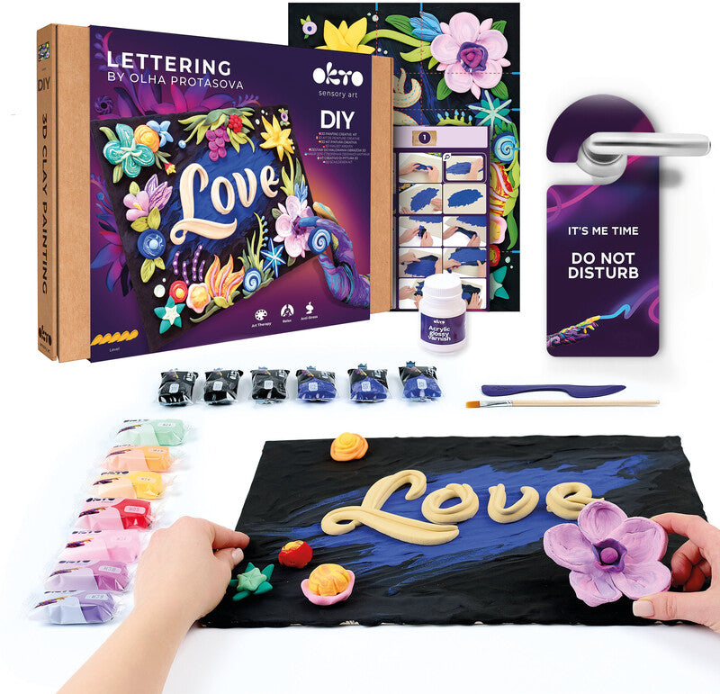 Okto sensory art Lufthärtendes Knete-/Modelliermasse-Set – Leinwand 30 × 40 cm – ab 14 Jahren