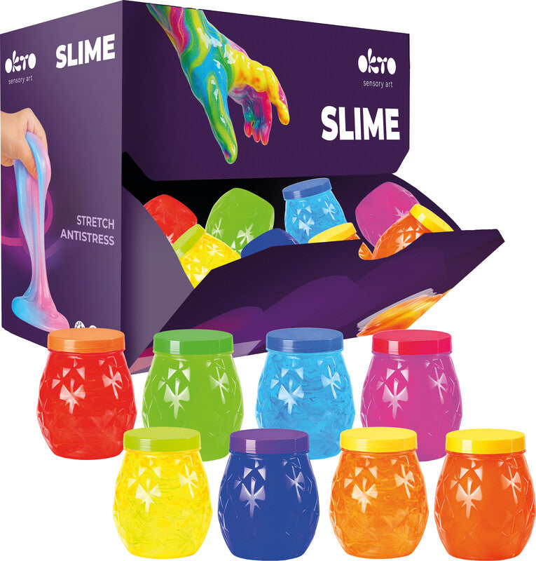 Okto sensory art Slime – H 5,5 × Ø 3,5 cm – 70 ml – ab 3 Jahren – Kunststoff – mehrfarbig
