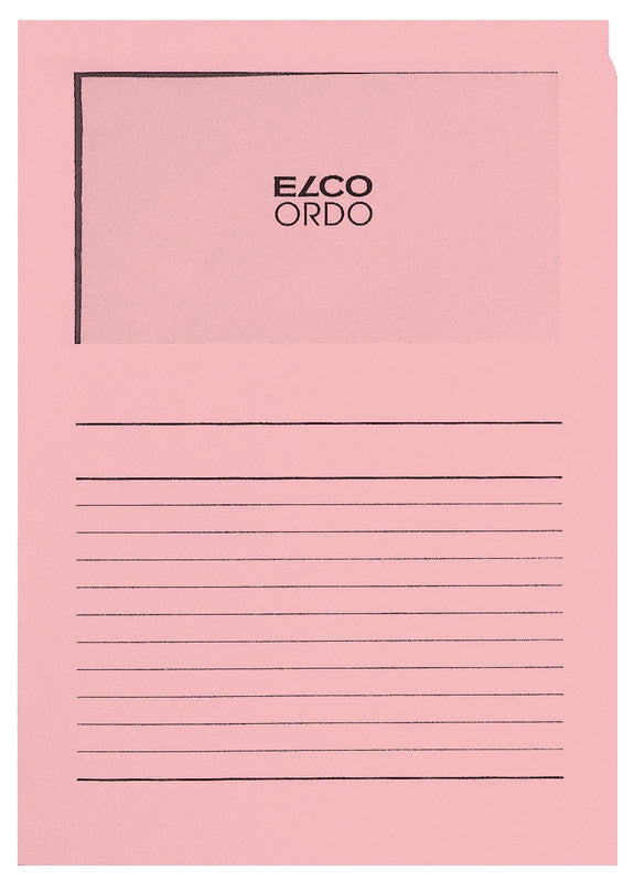 Elco Ordo Classico Sichtmappe A4 – Pink, Papier, Sichtfenster, Beschriftungsvordruck, 10er-Pack