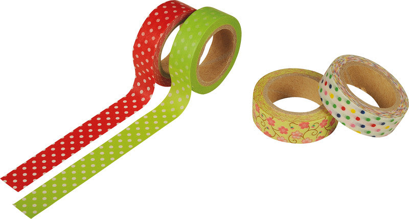 Folia Washi Tape – wiederablösbar, beschriftbar, Papier, 15 mm × 10 m, rote Herzen