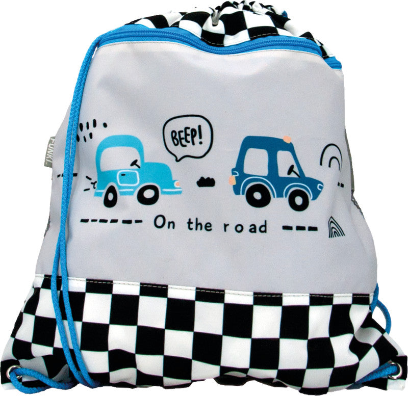 Funki Sportbeutel – 12 l, Motiv On the Road, wasserabweisend, 36 × 42 cm