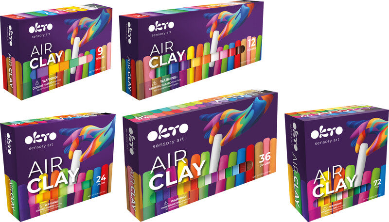 Okto sensory art Knete-/Modelliermasse-Set – lufthärtend, 72 Farben, 3 Aufbewahrungsbeutel – ab 3 Jahren