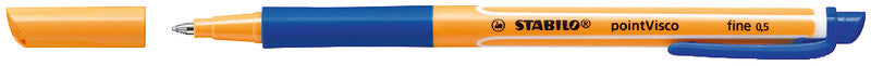 STABILO pointVisco Gelschreiber 4er Etui – 4 Farben, 0,5 mm, schnelltrocknend, Kappe