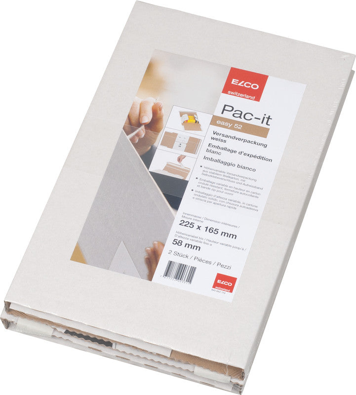 Elco Versandverpackung, weiss, mit Beschriftungsfeldern – 280 × 170 × 71 mm – 2 Stk.
