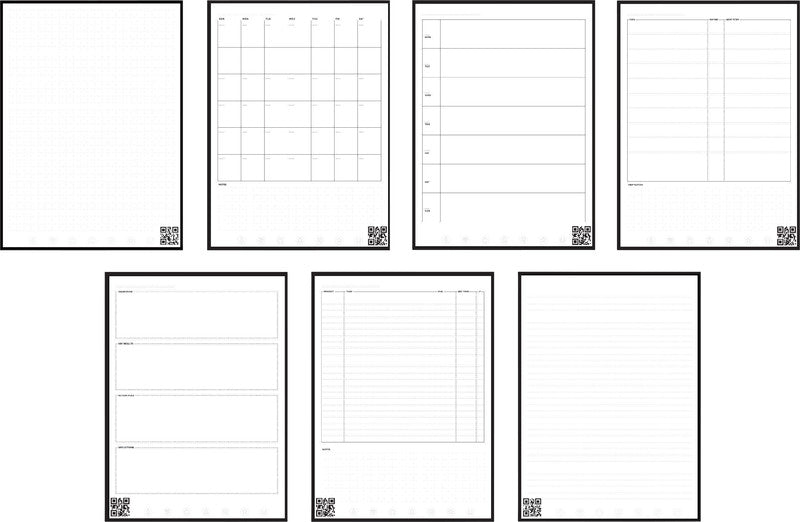Rocketbook Spiralbuch, Spiralbindung, Hardcover, 42 Seiten, 90 g/m² – Schwarz, für Rocketbook App