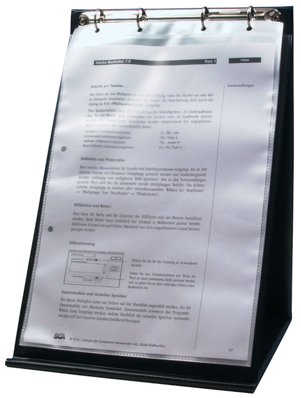 Rillstab Tisch-Flipchart – 32,5 × 47 cm, Kunststoff, schwarz, für A3