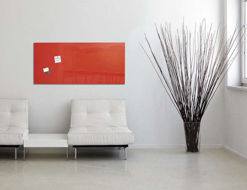 Sigel Whiteboard – 91 × 46 cm, Glas, magnetisch, Wandmontage, inkl. SuperDym-Magnetwürfel, Montagesatz