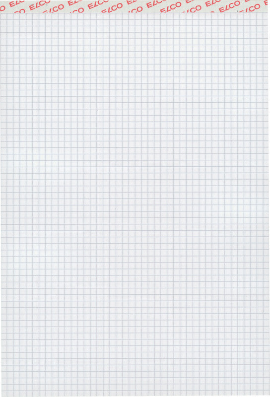Elco Notizblock, A4, kariert, Klammerheftung, 100 Blatt, perforiert, 70 g/m² – weiss