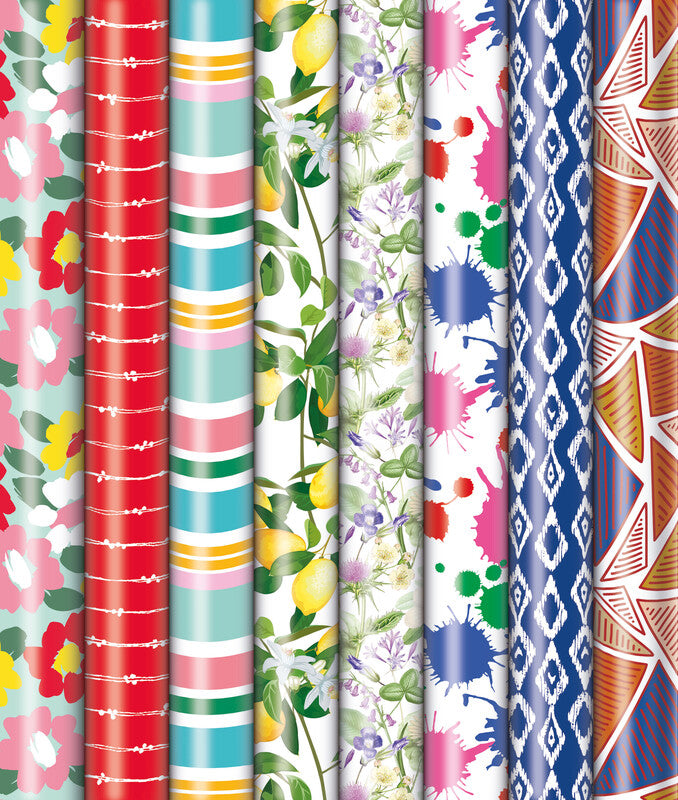 Zoewie Geschenkpapier Classic – 10 Motive, sortiert – gestrichenes Papier, 80 g/m² – 700 × 2000 mm