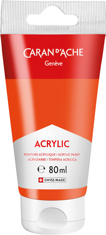 Caran d-Ache Caran d'Ache Acrylfarbe – Zinnoberrot – 80 ml (Tube) – für Leinwand, Stoff, Papier