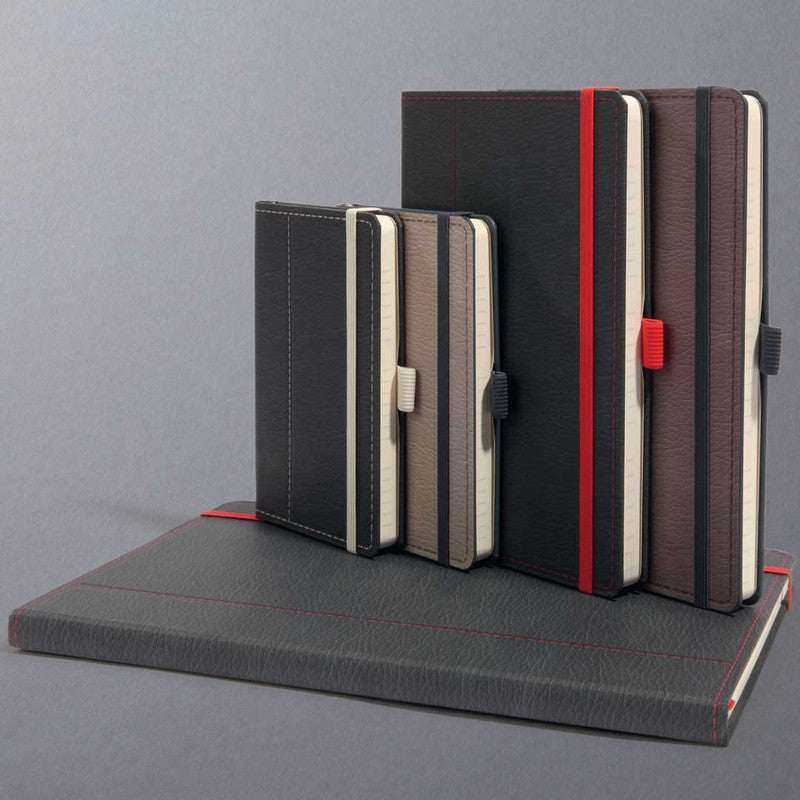 Sigel Notizbuch, 187 × 280 mm, punktkariert, Fadenheftung, 194 Seiten, 80 g/m² – grau