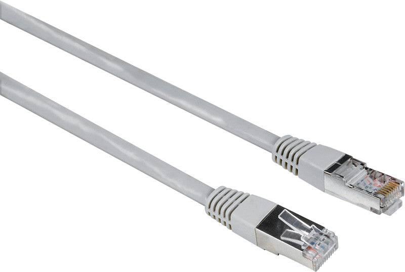 Hama Patchkabel – 3 m, RJ45–RJ45, grau, geschirmt