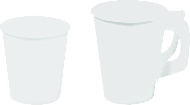 Noname Trinkbecher Karton, mit Henkel – 1,8 dl, Weiss, 80 Stück