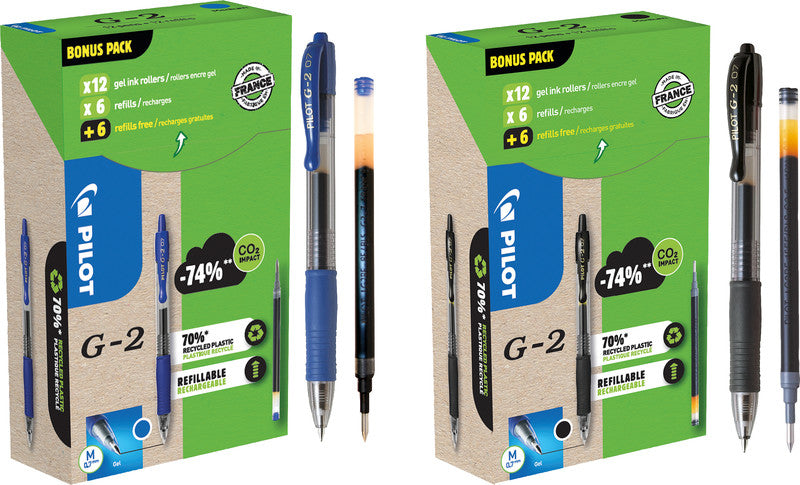 Pilot G-2 Gelschreiber – Blau, 0,7 mm, Druck, Nachfüllbar