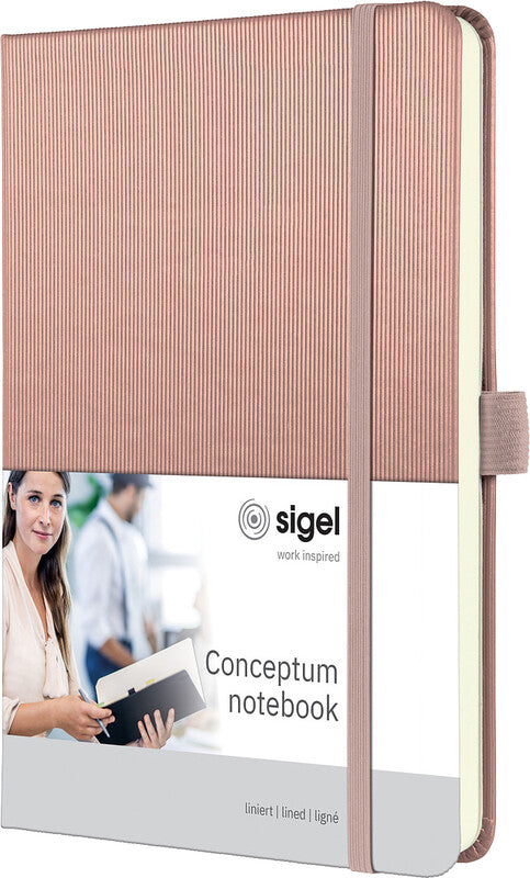 Sigel Notizbuch A5, liniert, Fadenheftung, Hardcover, 194 Seiten, 80 g/m² – rosa