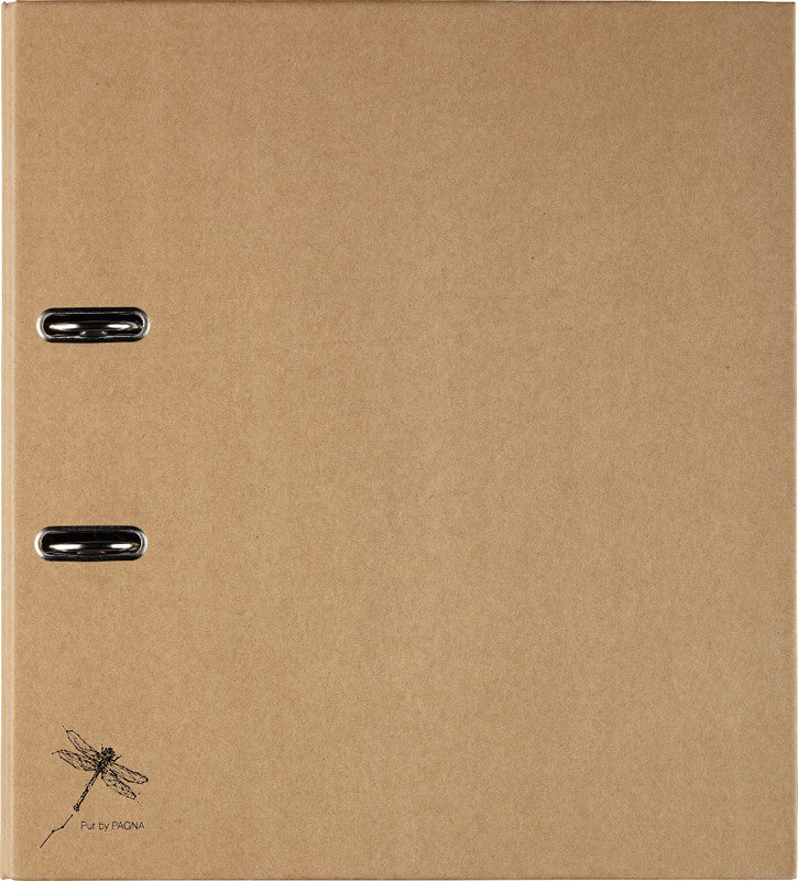 Pagna Ordner – A4 hoch – 2-Ring Hebelmechanik, Ø 60 mm, Rücken 75 mm – natur, Karton, mit Griffloch, mit rauer Oberfläche