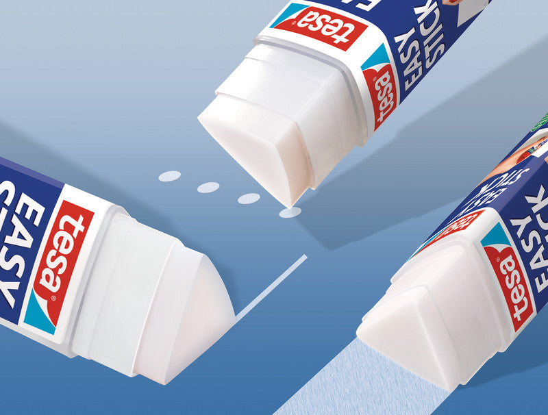TESA Easy Stick Klebestift – permanent, transparent, lösungsmittelfrei, 25 g, für Papier, Karton, Fotos u. a.