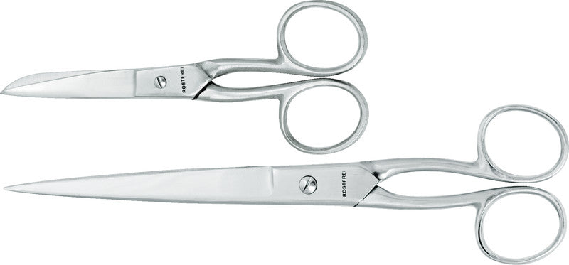 Wedo Universalschere – 25,5 cm, Stahl, für Rechts- und Linkshänder, spitz, Metallgriffe, Silber