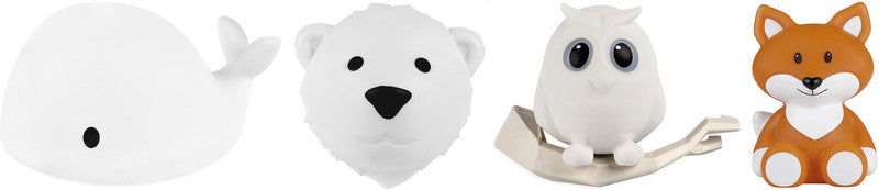 Nachtlicht Eule Oscar – 13 × 11 × 12 cm, RGB, weiss, Batterien/USB, Wandbefestigung