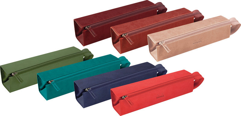 Rhodia Schlamperetui, leer – grün paon – Kunstleder – 23 × 5 × 5 cm