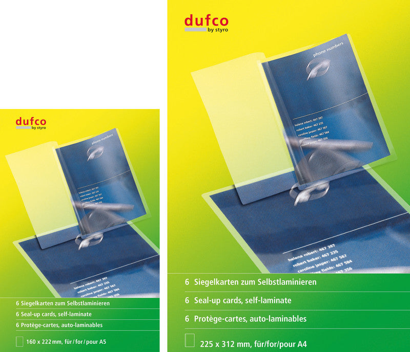 Dufco Selbstlaminierfolien A4, glatt – 100 µm, 6 Stk.