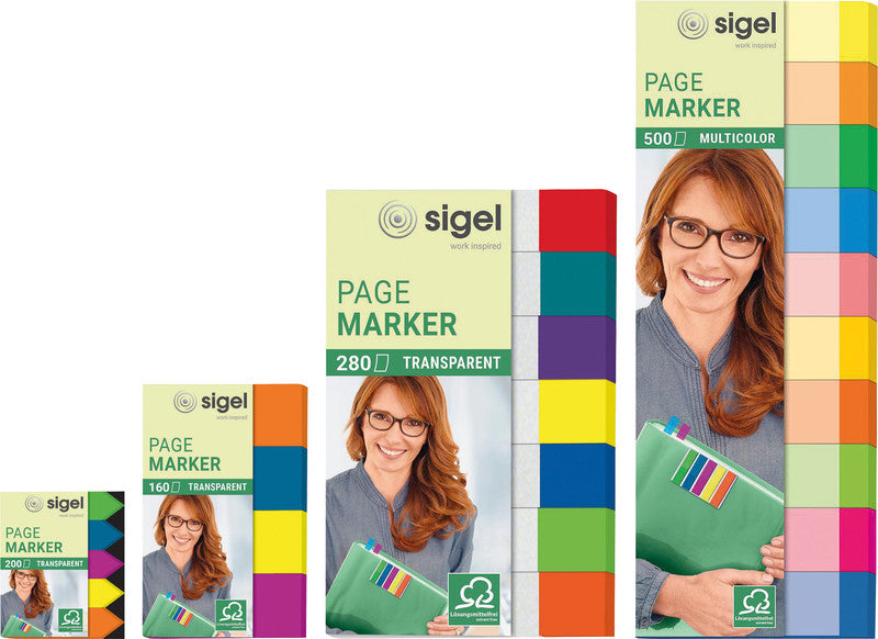 Sigel Haftnotizen – 12×50 mm – sortiert, 5×40 Blatt, recyclingfähig