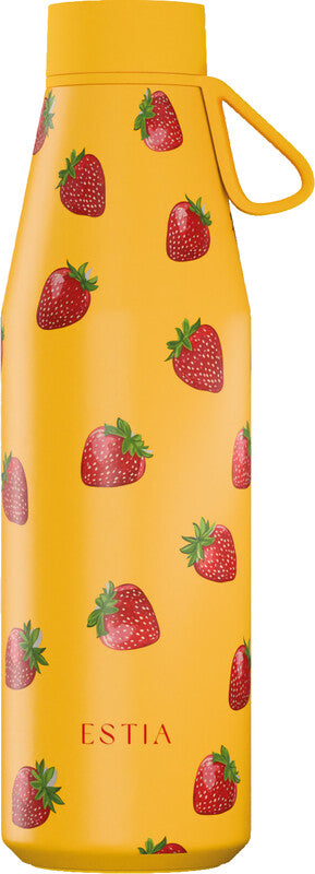 Estia Flow Isolierflasche 500 ml – Doppelwandig 12 h Heiss / 24 h Kalt, Edelstahl, Schraubdeckel, Berry Bright