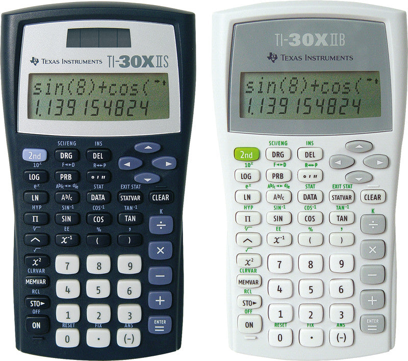 Texas Instruments Taschenrechner TI-30X II – 11-stellig, 2-zeiliges LCD, Solar + Batterie, schwarz, 82×156×21 mm