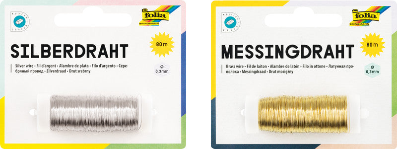 Folia Draht – gold – 80 m, Ø 0,3 mm, Messing
