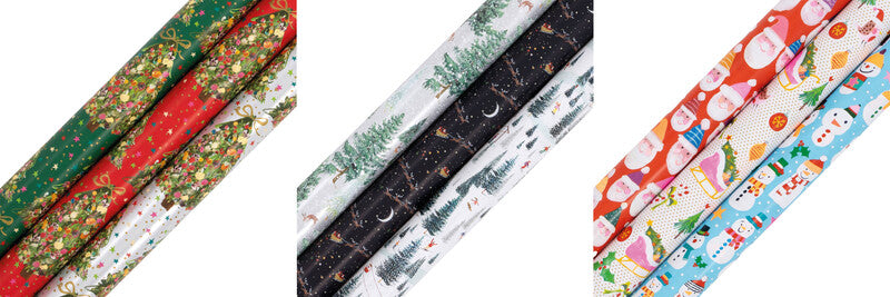Glick Geschenkpapier – Weihnachten, 3 Motive – 700 × 4000 mm