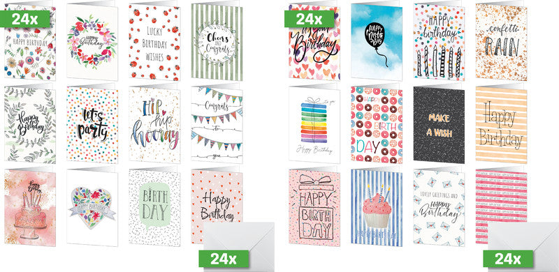 Sigel Grusskarte Happy Birthday – A6 (105 × 148 mm) – mit Umschlägen, englischem Text, für Inkjet/Laser/Kopierer