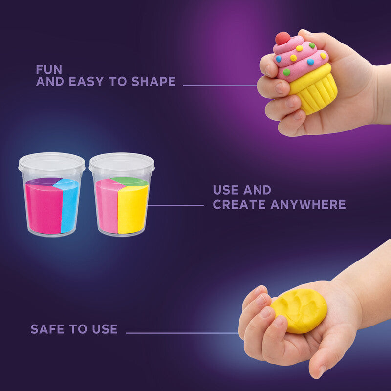 Okto sensory art Sweet Time – Modelliermasse-Set (lufthärtend) – 2 Dosen, 6 Farben sortiert – Ab 3 Jahren