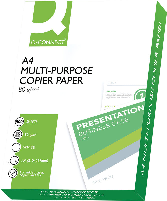 Q-CONNECT Recyclingpapier 100% Recycling Weiss – A3, 80 g/m², 500 Blatt