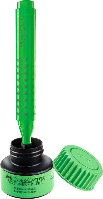 Faber-Castell Nachfülltinte 1549 für Textliner Grip Marker 1543 und 1546 – grün, 1–5 mm, 30 ml