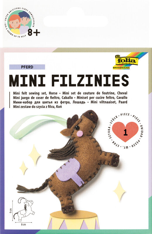 Folia Filzinies – Allgemeines Bastelset – Pferd – 12-teilig – Filz, Mehrfarbig