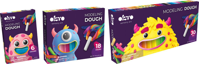 Okto sensory art Modelliermasse-Set – 18 × 35 g – lufthärtend – ab 3 Jahren