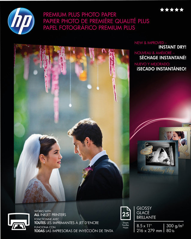 HP Fotopapier – hochglänzend, A4, 300 g/m², 20 Blatt – für Inkjet-Drucker