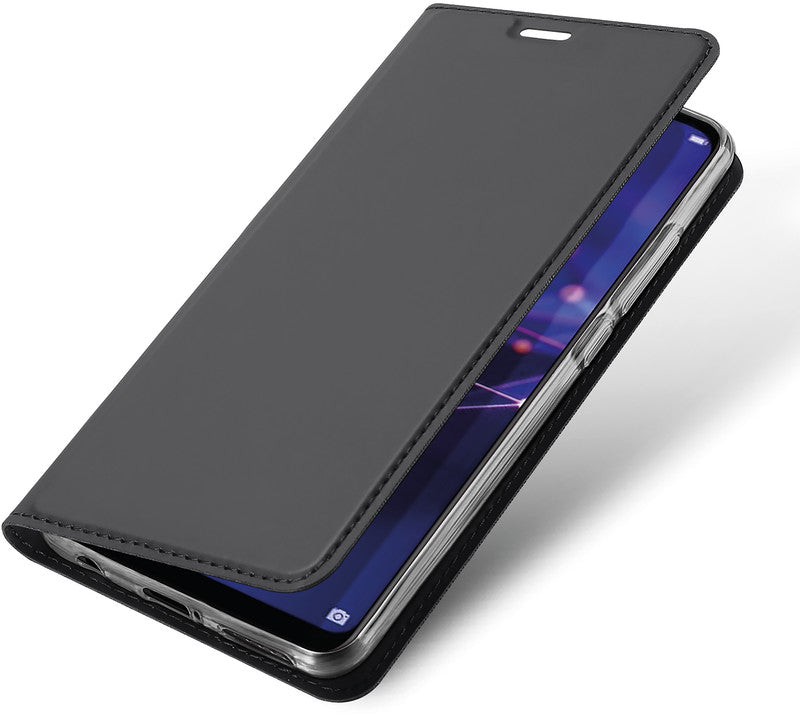 Dux Ducis Booklet-Hülle – für Huawei Mate 20 lite – dunkelgrau – mit Kartenfach, Magnetverschluss
