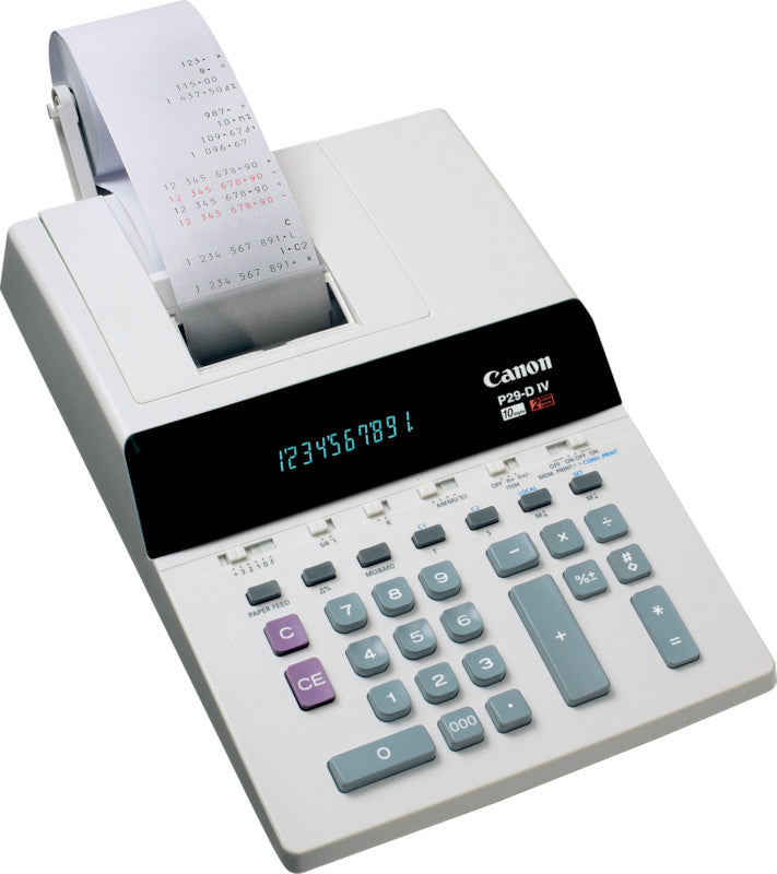 Canon Druckender Tischrechner P29-DIV – 10-stellig, 2-farbig, 3,6 Zeilen/s, LCD, Netz