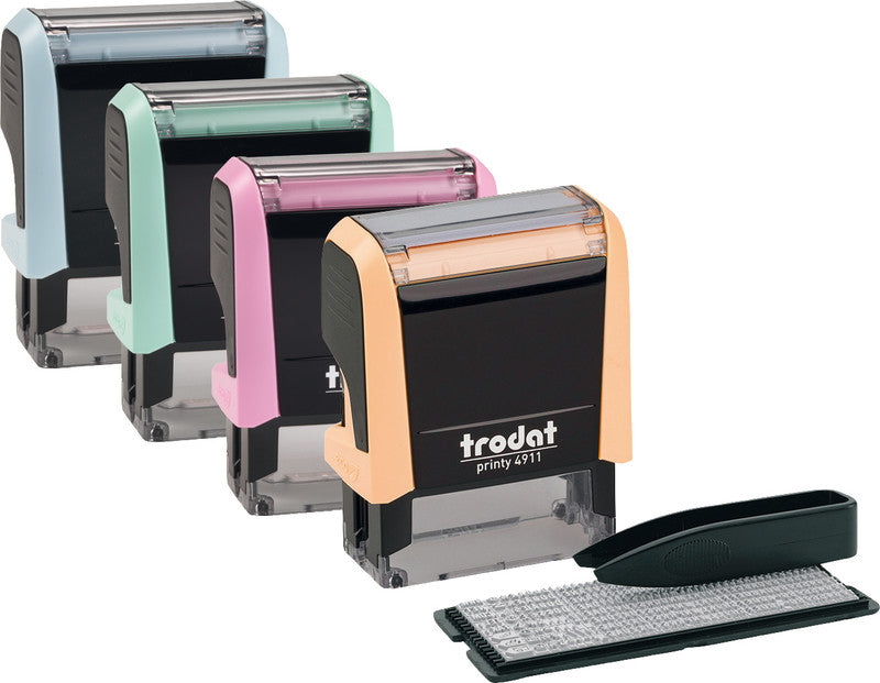 Trodat Motivstempel Printy 4913 Pastell Edition – 58 × 22 mm, Mehrsprachig, inkl. auswechselbarem Stempelkissen