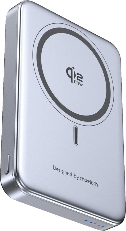Choetech MagLeap Series Qi2.2 MagSafe Powerbank 10'000 mAh – 45 W PD, Qi2 25 W, 1× USB-C, weiss/silber