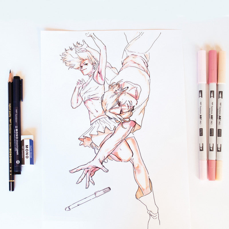 Tombow Rollerset Handlettering Manga – 10 ABT Dual Brush Pens – A4