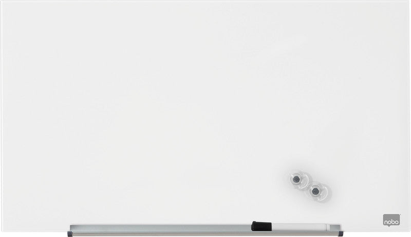 Nobo Whiteboard – 100 × 56 cm, Glas, magnetisch, Wandmontage, inkl. Stift, Magnete, Montagesatz