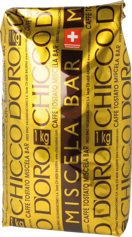 Chicco d'Oro Bohnenkaffee Miscela Bar – 1 kg – Arabica/Robusta – Mittlere Röstung – Intensität 4/7