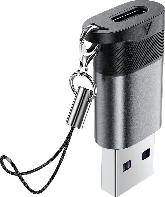 Acefast Adapter USB-C zu USB-A – USB 3.2 Gen 2 (10 Gbit/s), PD 27 W – Metallgrau